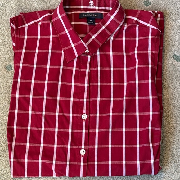 Lands' End Tops - LANDS’ END Red Sleeveless Top SZ8